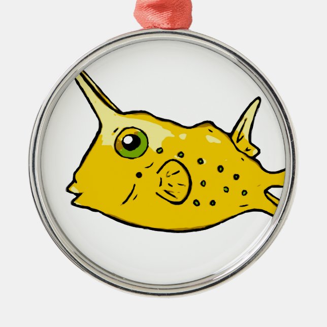 LonghornCowfish Silbernes Ornament (Vorne)