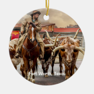 Longhorns aus Fort Worth, Texas Keramikornament