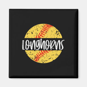 Longhorns Softball Team Maskottchen Schulgeist Spi Magnet