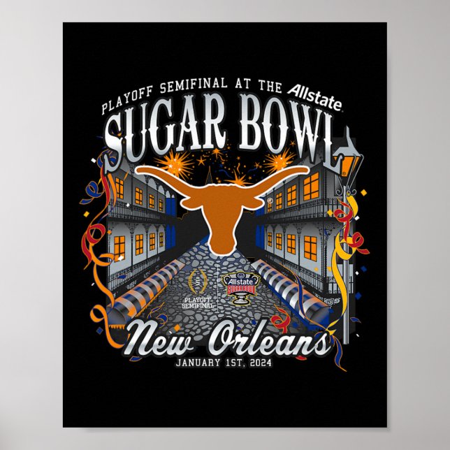 Longhorns Sugar Bowl 2024 Cfp Semi Football Nola Poster (Vorne)