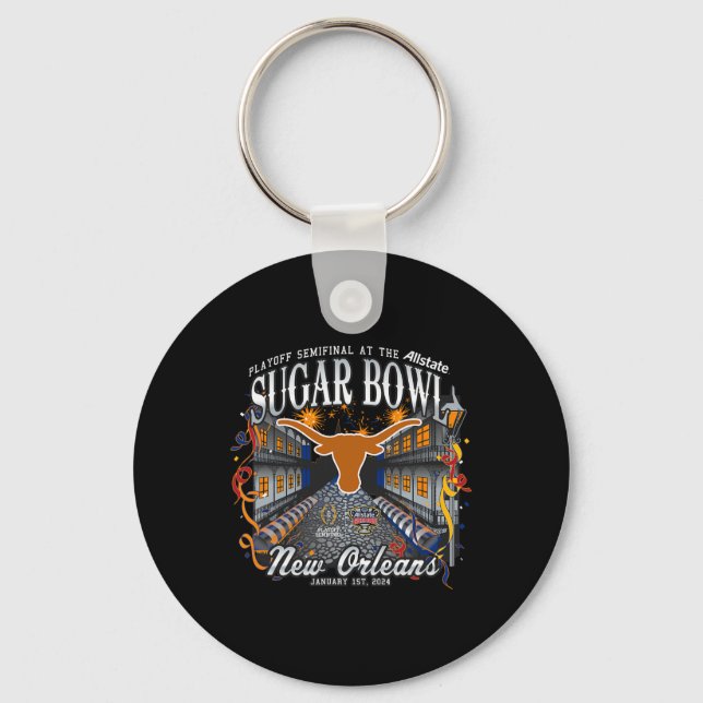 Longhorns Sugar Bowl 2024 Cfp Semi Football Nola Schlüsselanhänger (Vorderseite)