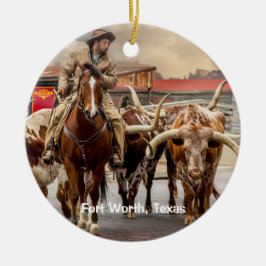 Longhorns von Fort Worth, Texas Keramikornament