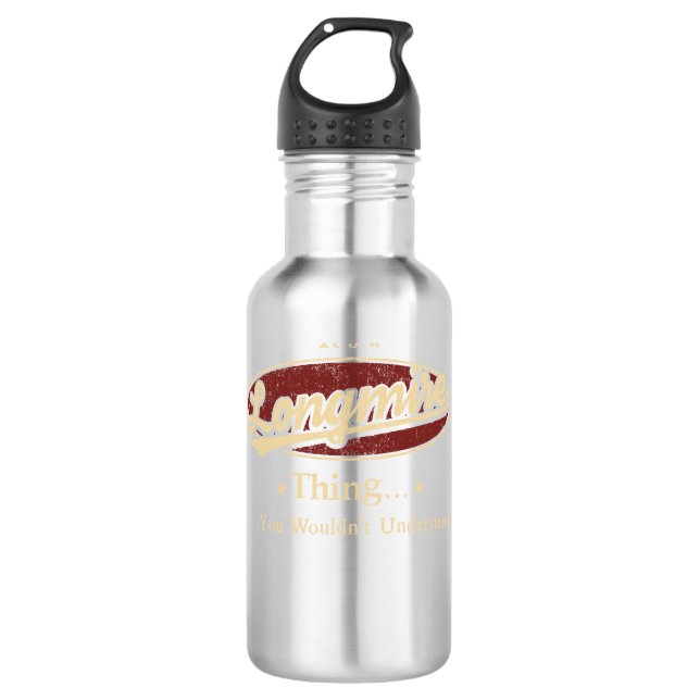 LONGMIRE Name Wasser Flasche  Edelstahlflasche (Vorderseite)