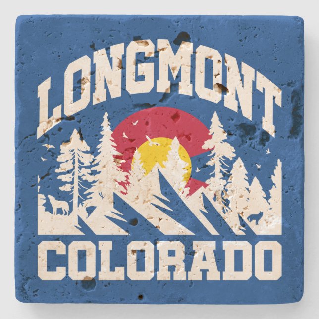 Longmont, Colorado Steinuntersetzer (Vorderseite)