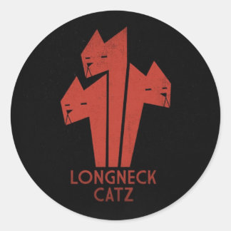 LongNeck Catz rund Aufkleber