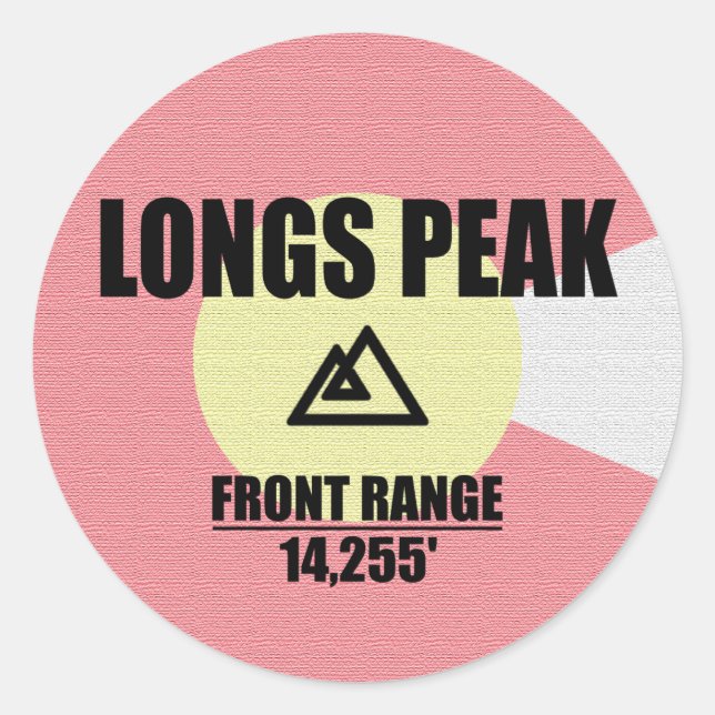 Longs Peak Runder Aufkleber (Vorderseite)