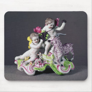 Longton Hall Gruppe, zwei putti mit Ziege, c.1755 Mousepad
