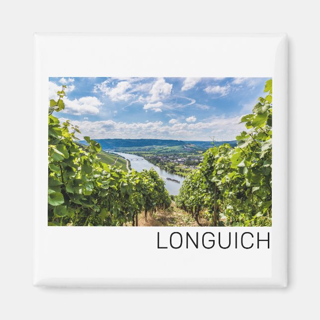 Longuich Moselle Vineyard Panorama Deutschland Magnet (Vorne)