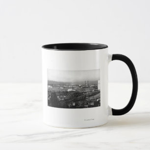 Longview, WA Ansicht von Lang-Glocke Bauholz Co Tasse