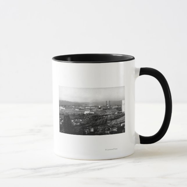 Longview, WA-Ansicht von Long-Bell Lumber Co Tasse (Rechts)