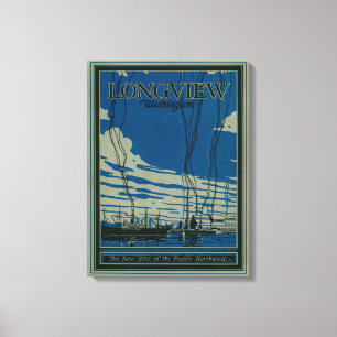 Longview, Washington-Werbungs-Plakat Leinwanddruck