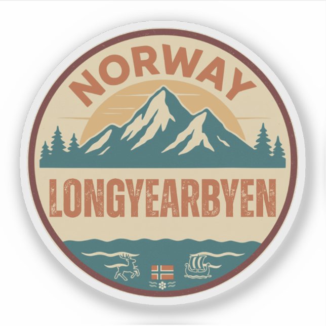 Longyearbyen, Norge Norwegen Aufkleber (Vorderseite)