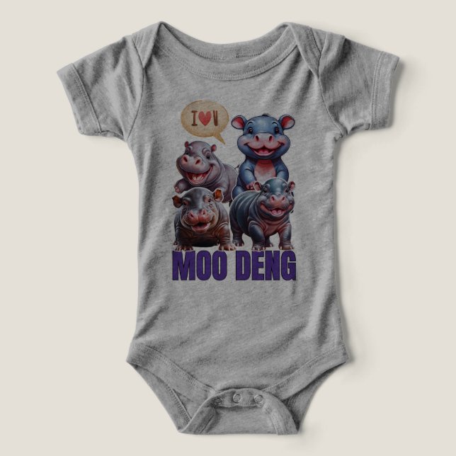 Loo moo Deng Thai drôle célèbre petit bébé hippo (Design Recto)