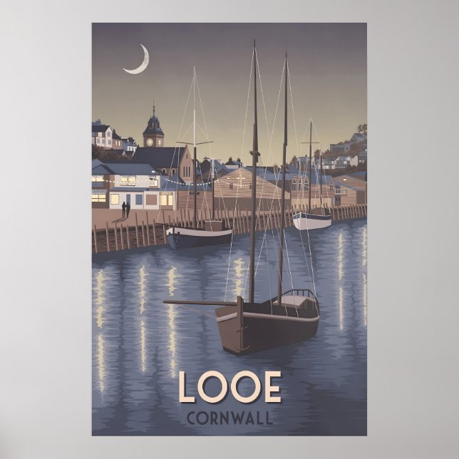Looe Cornouailles Affiche de voyage (Devant)