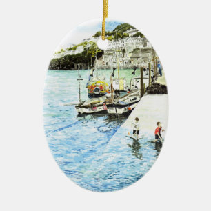 "Looe Hafen-" Verzierung Keramikornament