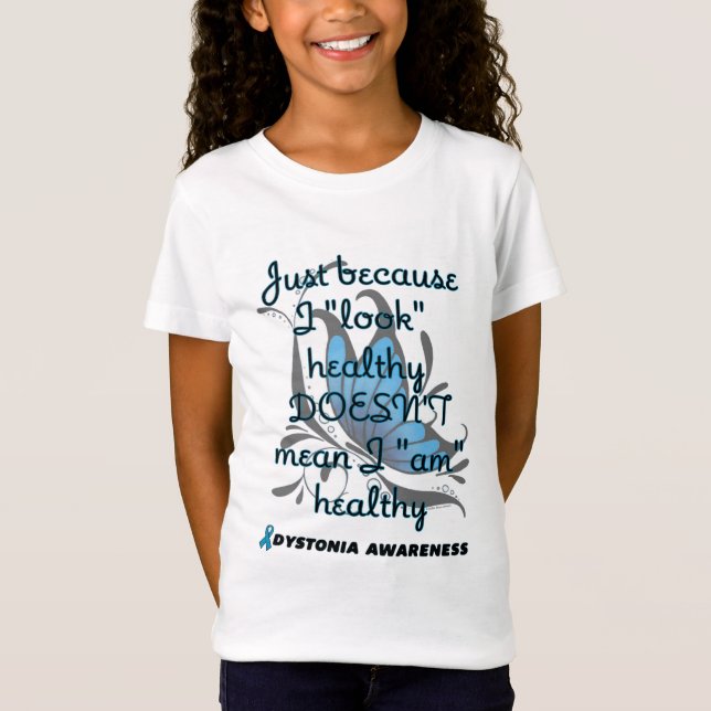 "Look" gesund/Schmetterling...Dystonie T-Shirt (Vorderseite)