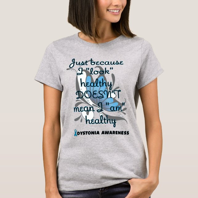 "Look" gesund/Schmetterling...Dystonie T-Shirt (Vorderseite)