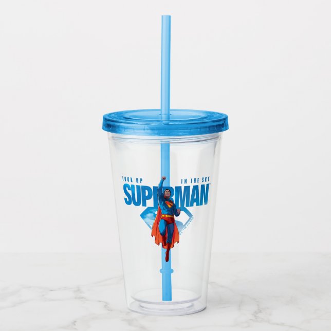 Look Up It's Superman Acryltrinkbecher (Vorderseite)