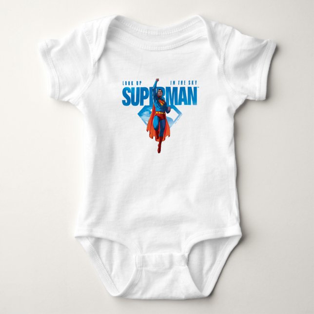 Look Up It's Superman Baby Strampler (Vorderseite)