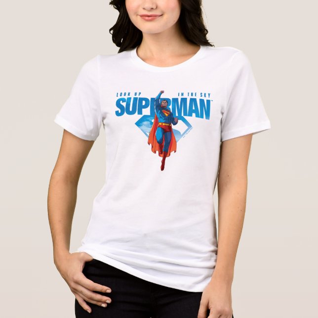 Look Up It's Superman Tri-Blend Shirt (Vorderseite)