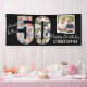 Look Who is 50 Foto Collage Black 50 th Birthday Banner (Party)