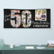 Look Who is 50 Foto Collage Black 50 th Birthday Banner (Tradeshow)