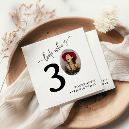 Look Who's 30! Modern Photo 30th Birthday Serviette