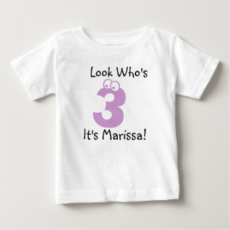 Look Who's 3 Customizable Birthday Tshirt