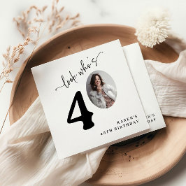 Look Who's 40! Modern Photo 40th Birthday Serviette