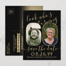 Look Who's 60 Birthday Party Save the Date 2 Foto