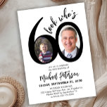 Look who's 60 modern photo 60th birthday party einladung<br><div class="desc">Trendy bold typography Look Who's sixty funny 60th birthday party invitation with 2 photos and modern script. Easy to personalize with your details and pictures.</div>