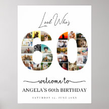 look who's 60 years old birthday photo collage
