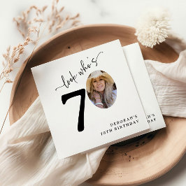 Look Who's 70! Modern Photo 70th Birthday Serviette