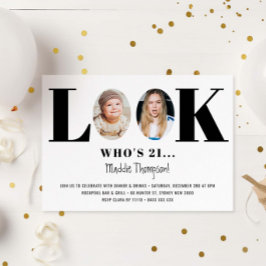 Look Who's Birthday Funny Foto Einladung