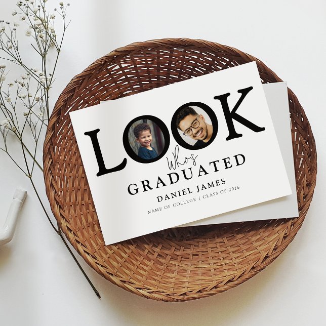 Look Who's Graduated Photo Graduation Party Ankündigung (Von Creator hochgeladen)