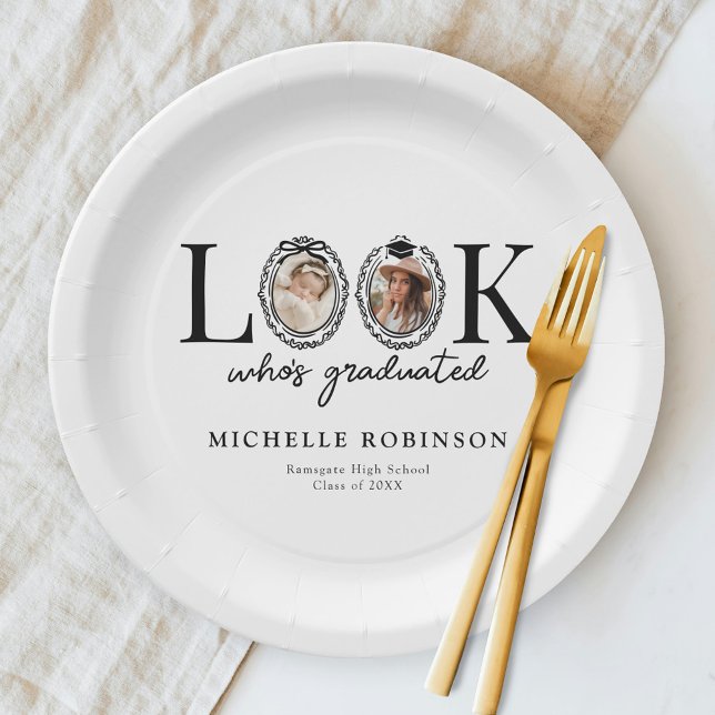 Look Who's Graduated Photo Graduation Party Pappteller (Von Creator hochgeladen)