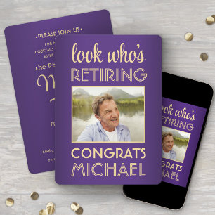 Look Who's Retiring Lila Rente Party Foto Einladung
