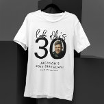 Look who's Thirty | Photo 30th Birthday T-Shirt<br><div class="desc">Celebrate the big 3-0 in style with our customizable and chic 30th birthday Tshirt! This cleanly designed Tshirt plays with bold, black typography and a classic white background to emphasize the milestone you've reached. Incorporate your favorite photo into the design, tucked within the zero of '30', setting a personal and...</div>