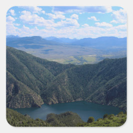 Looking Down At The Gunnison River Quadratischer Aufkleber