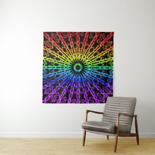 Looking Glass Mandala 2 ( Regenbogen 2 ) Wandteppich
