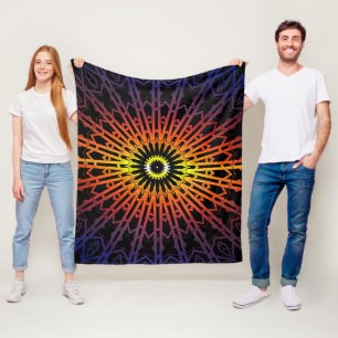 Looking Glass Mandala 2 ( Regenbogen ) Fleecedecke