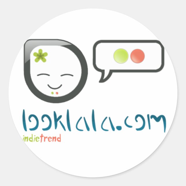 looklala.com runder aufkleber (Vorderseite)