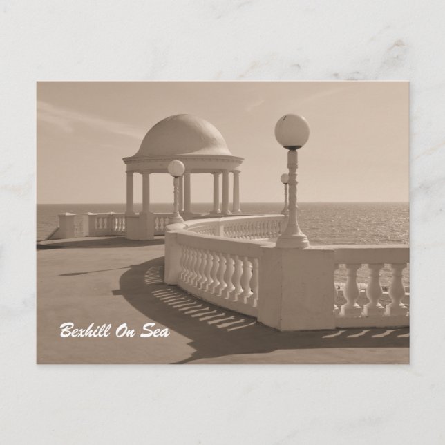 Lookout Point Bexhill auf Sea Sepia Postkarte (Vorderseite)