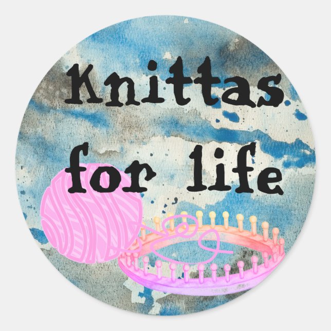 Loom Knitting lustige Aufkleber (Vorderseite)