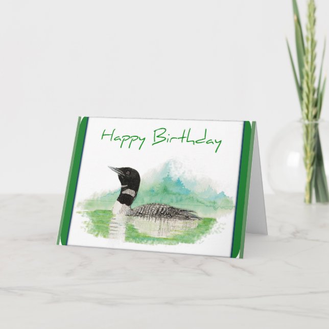 Loon Birthday Card Karte (Vorderseite)