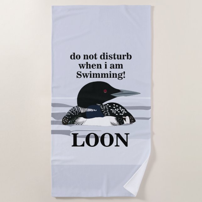 Loon Common Lounge Bird Festival Moon and Stars Strandtuch (Vorderseite)
