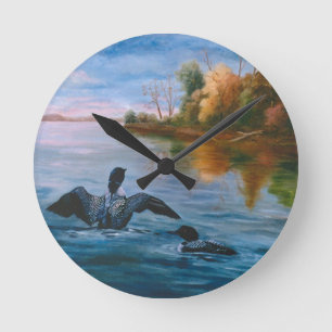 Loon Dance Wall Clock Runde Wanduhr