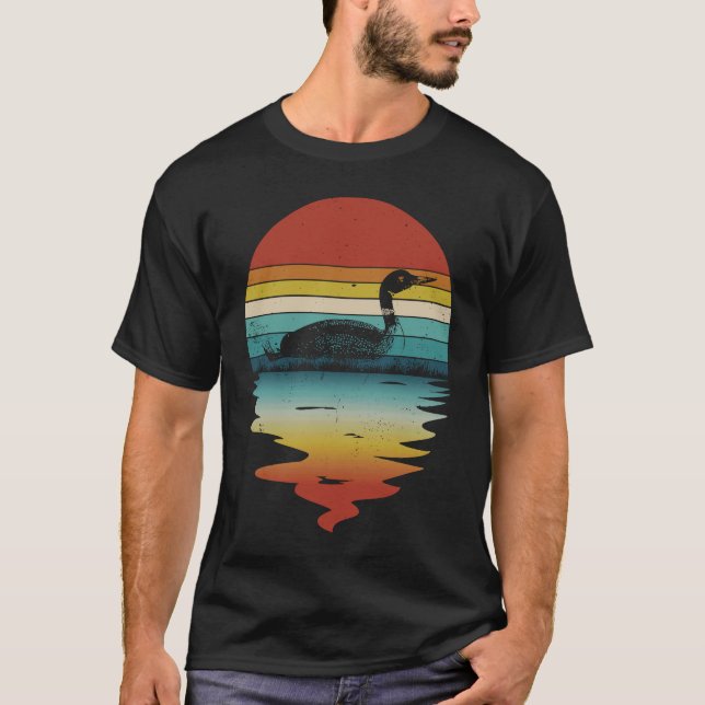Loon Lake Loon Vogel Vintag T-Shirt (Vorderseite)