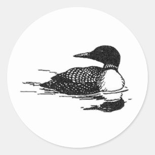 Loon-Linie Kunst Runder Aufkleber