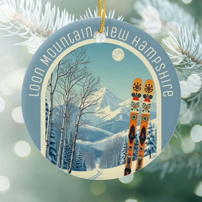 Loon Mountain New Hampshire ski souvenir  Keramik Ornament (Von Creator hochgeladen)